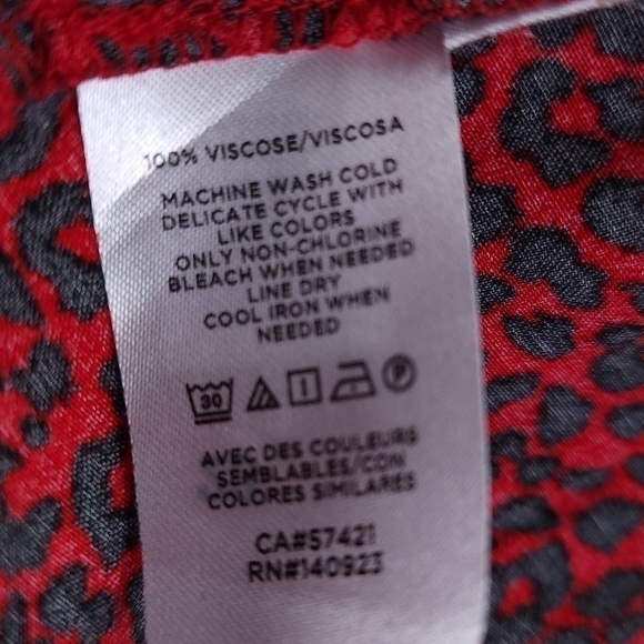 Loft Red Black Animal Print Maxi Dress Sz 0 - Picture 3 of 13